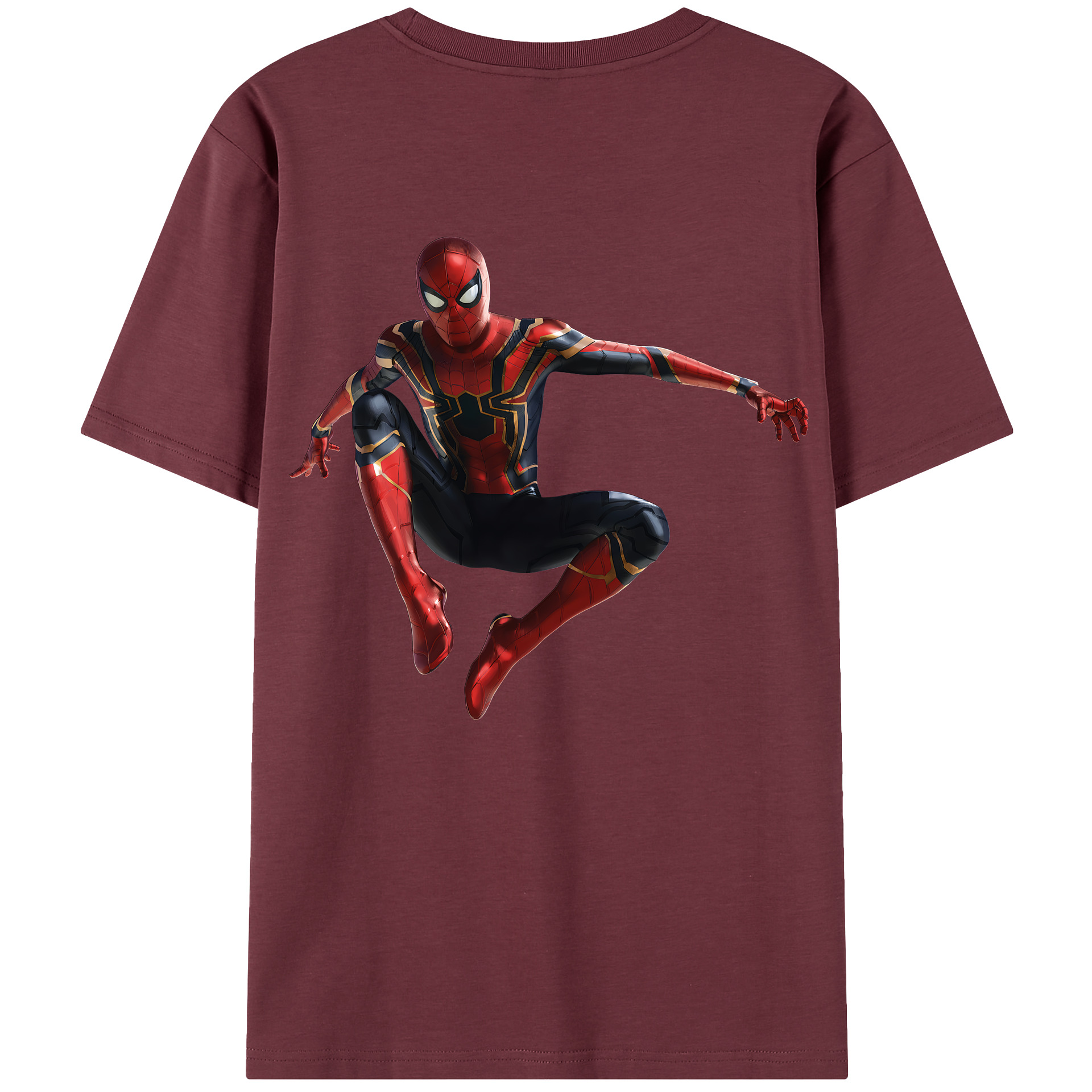 （画像用） Spider Man スパイダーマン 綿100％半袖Tシャツ（背面プリント）